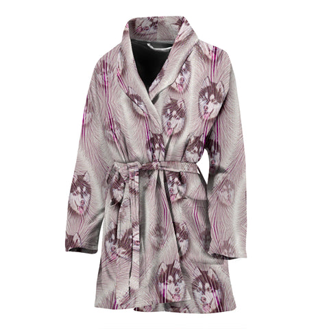 Alusky Dog Print Women's Bath robe