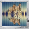 Amazing Mountain Pleasure Horse Print Shower Curtain