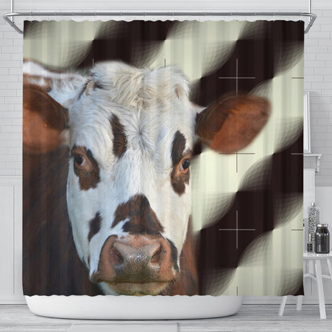 Normande Cattle (Cow) Print Shower Curtain