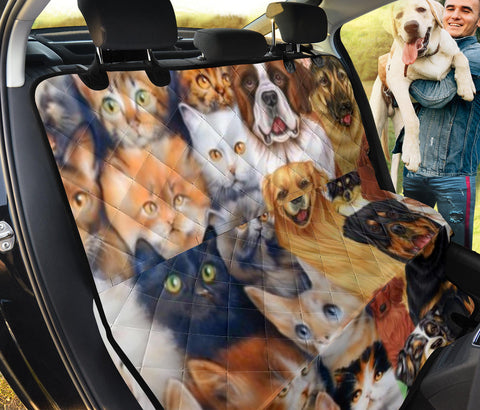 Cute Dog and Cat Print Pet Seat Covers