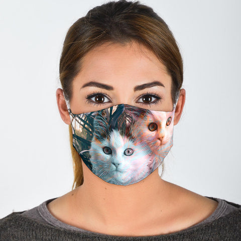 Lovely Siberian Cat Print Face Mask