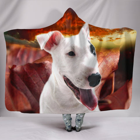 Lovely Bull Terrier Print Hooded Blanket