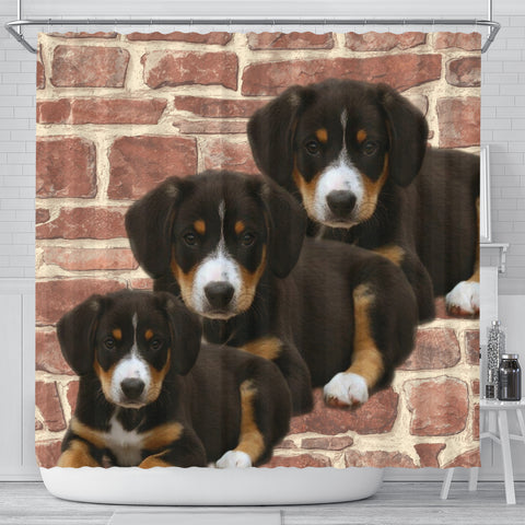 Cute Entlebucher Mountain Dog Print Shower Curtains