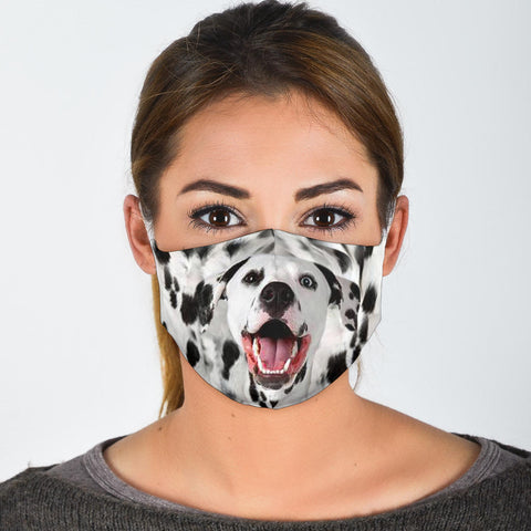 Laughing Dalmatian Print Face Mask