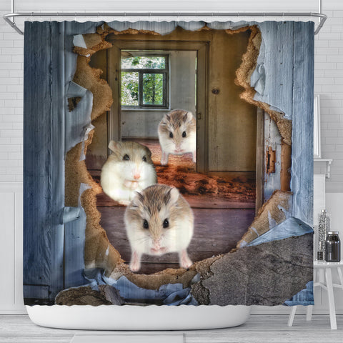 Roborovski Hamster 3D Print Shower Curtains