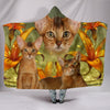 Cute Abyssinian Cat Print Hooded Blanket