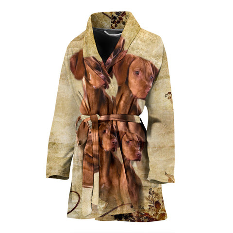 Cute Vizsla Print Women's Bath Robe