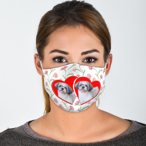 Shih Tzu In Heart Print Face Mask