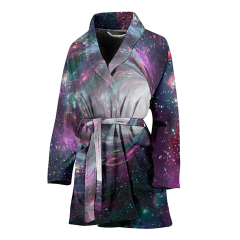 Space Warmhole Print Women's Bath Robe