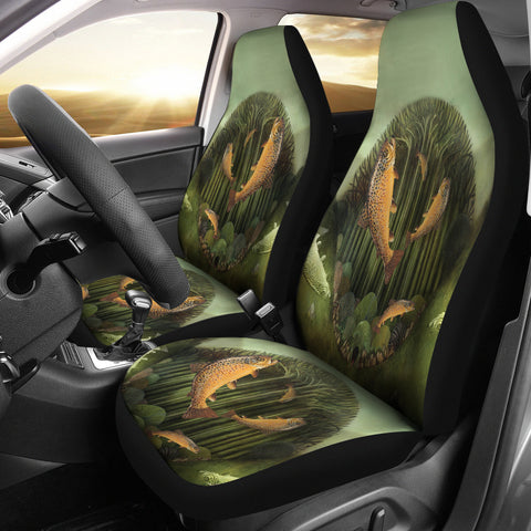 Brown trout Fish Print Car Seat Covers