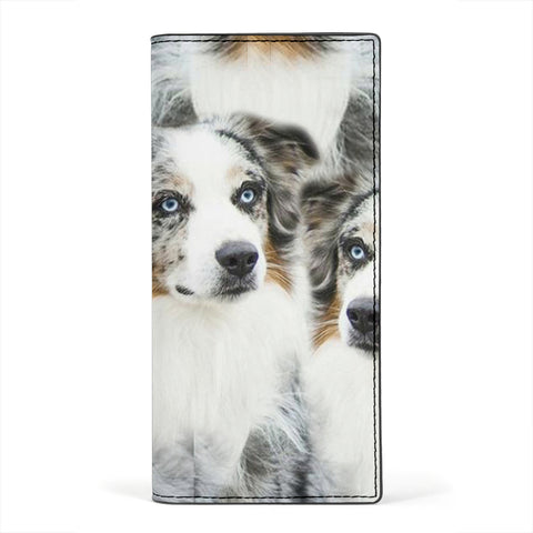 Australian Shepherd Dog Print Women's Leather Wallet