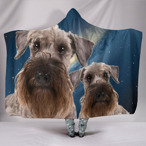 Cesky Terrier Print Hooded Blanket