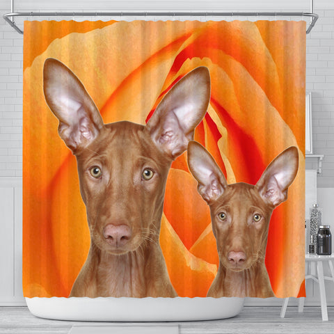 Pharaoh Hound Dog Print Shower Curtains