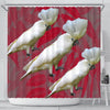 Umbrella Cockatoo Parrot Print Shower Curtains