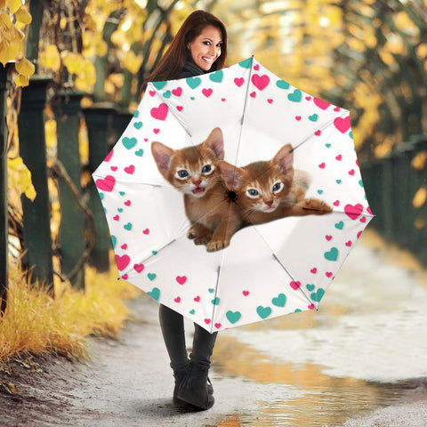 Cute Abyssinian Cat Print Umbrellas