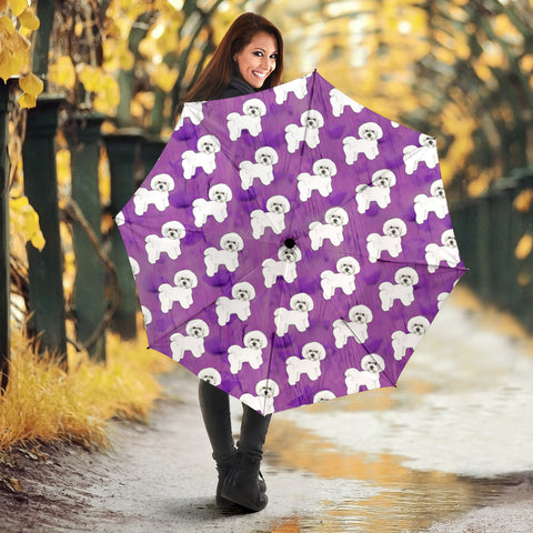 Bichon Fries Dog Pattern Print Umbrellas