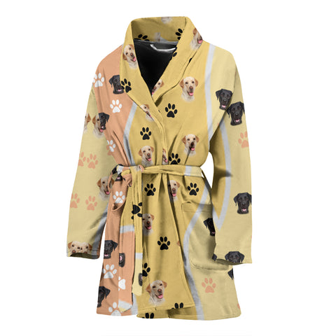 Labrador Patterns Print Women's Bath Robe