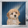 Cavapoo Puppy Print Shower Curtains