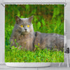 Chartreux Cat Nature Print Shower Curtain
