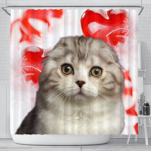 Scottish Fold Cat Print Shower Curtains