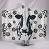 Cow Print with floral Hooded Blanket