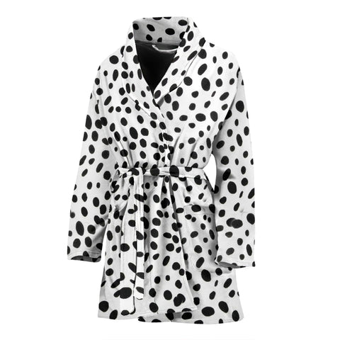 Dalmatian Dog Skin Print Women's Bath Robe