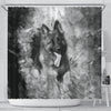 German Shepherd Black And White Print Shower Curtains