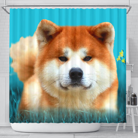 Lovely Akita Dog Print Shower Curtains