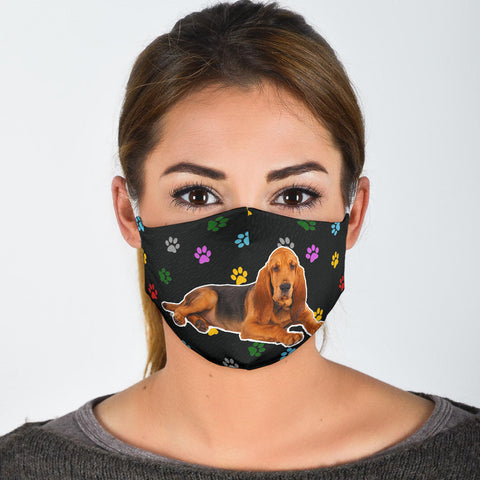 Bloodhound Dog Paws Print Face Mask