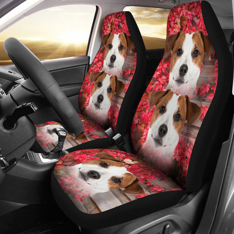 Jack Russell Terrier On Pink Print Car Seat Covers