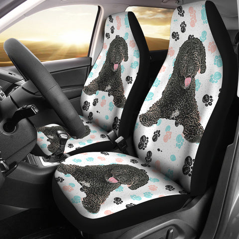 Cute Spanish Water Dog Print Car Seat Covers