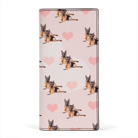 German Shepherd Dog Print Women's Leather Wallet