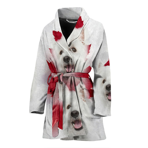 West Highland White Terrier Print Women's Bath Robe