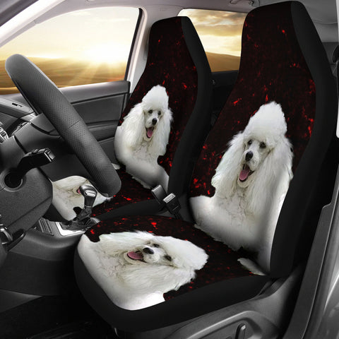Cute Poodle Dog Print Car Seat Covers