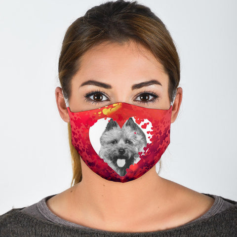 Norwich Terrier On Heart Print Print Face Mask