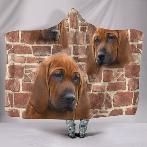 Redbone Coonhound Print Hooded Blanket