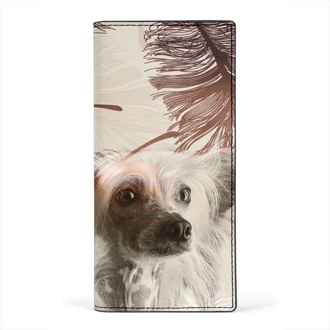 Lovely Chinese Crested Dog Print Women's Leather Wallet