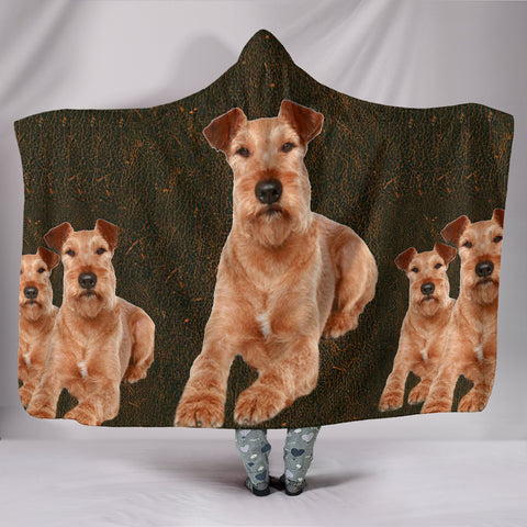 Irish Terrier Print Hooded Blanket