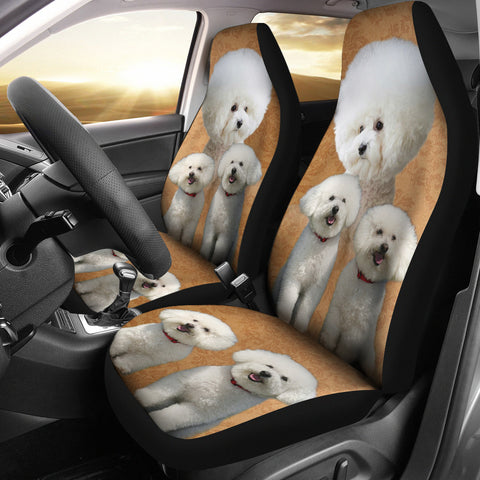 Cute Bichon Frise Print Car Seat Cover