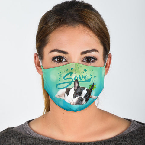 Boston Terrier Save Print Face Mask