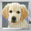 Golden Retriever Puppy Art Print Shower Curtains