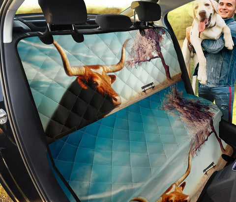 Amazing Texas Longhorn Cattle (Cow) Print Pet Seat Covers