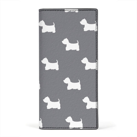 Scottish Terrier Patterns Print Women's Leather Wallet