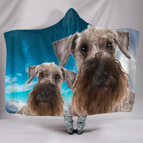 Cute Cesky Terrier Print Hooded Blanket