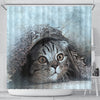 Lovely Cat Art Print Shower Curtains