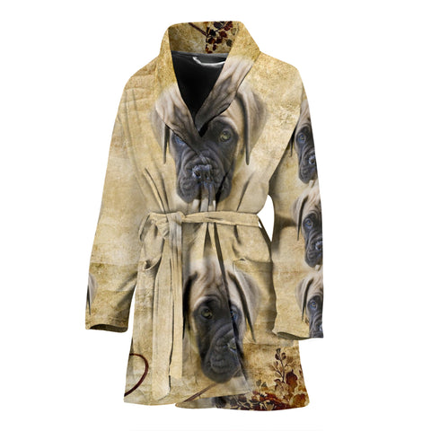 English Mastiff Puppy Print Women's Bath Robe