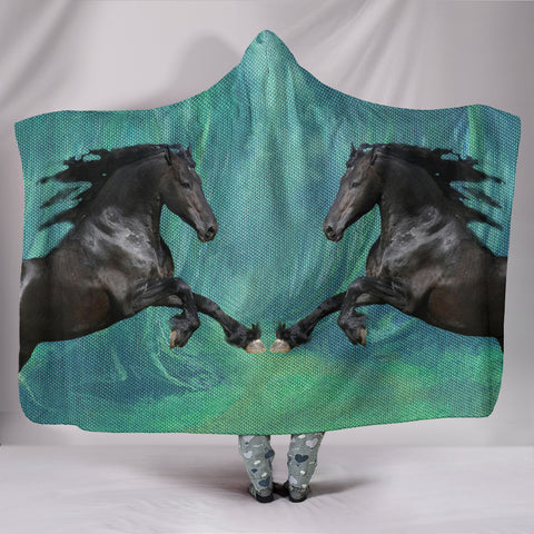 Amazing Andalusian Horse Print Hooded Blanket