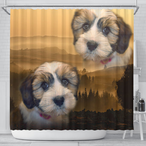 Lovely Shih Tzu Print Shower Curtains