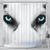 Siberian Husky Face Print Shower Curtains