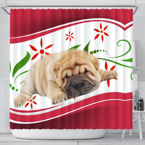 Shar Pei Dog Print Shower Curtain